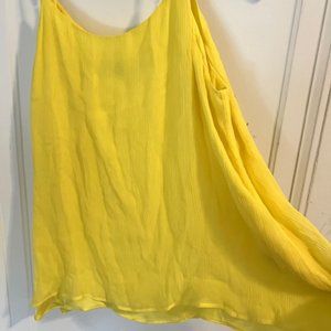 Alice & Olivia Yellow Silk Flowy Tank Top Size M